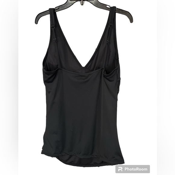 XL black swimsuit top Adjustable straps Rouched side detailing bathing suit top - Picture 4 of 6